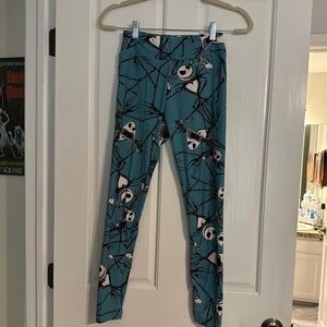 Lularoe Nightmare Before Christmas Teal Leggings